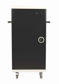 LEBA NoteCart UniFit for 40 tablets - vertical storage and charge incl. 40 schuko power plugs (NCU-40-FV-USB-SC)