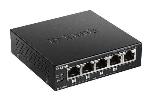 D-LINK 5-Port 10/ 100/ 1000Mbps Gigabit PoE+ Switch, 60W power budget (DGS-1005P/E)