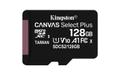 KINGSTON Canvas Select Plus - Flash memory card (microSDXC to SD adapter included) - 128 GB - A1 / Video Class V10 / UHS Class 1 / Class10 - microSDXC UHS-I