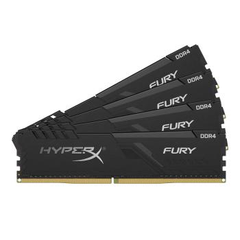 KINGSTON HyperX FURY Memory Black - 64GB Kit (4x16GB) - DDR4 2666MHz CL16 DIMM (HX426C16FB3K4/64)