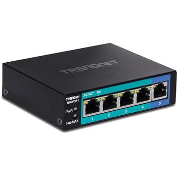 TRENDNET 5-Port Gigabit PoE+ Switch (TE-GP051)