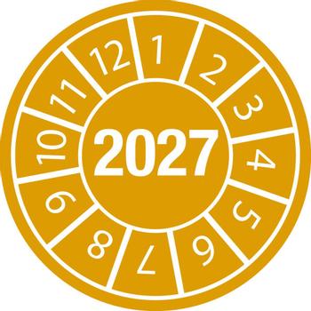 BRADY Inspection Date Labels (DATE INSPECTION LBLS B-500 2027 - DIA 25)