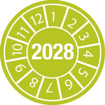 BRADY Inspection Date Labels (DATE INSPECTION LBLS B-500 2028 - DIA 15)