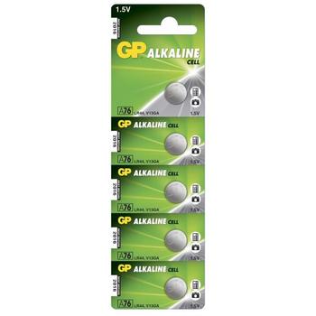 GP Alkaline Cell Battery, Size LR44/A76, 1.5V, 5-pack (17169)