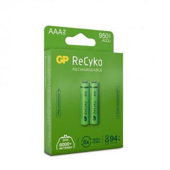GP ReCyko Rechargeable Battery, Size AAA, 950 mAh, 2-pack (201214)