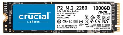 CRUCIAL P2 - Solid-State-Disk - 1 TB - PCI Express 3.0 x4 (NVMe) (CT1000P2SSD8)