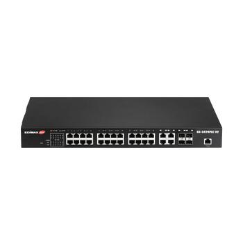 EDIMAX GS-5424PLC V2 Surveillance vlan 28-port gigabit poe+ long range web smart switch with 4 (GS-5424PLC V2)