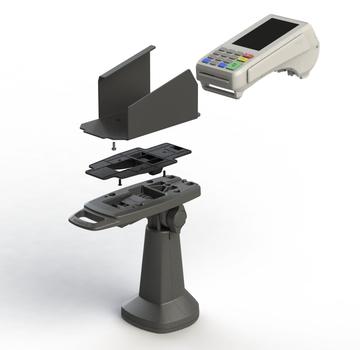 ENS A CUSTOM METAL BACKPLATE FOR THE PAX A80 PAYMENT TERMINAL TO INTERFACE WITH OUR FLEXIPOLE STAND (CST00183)