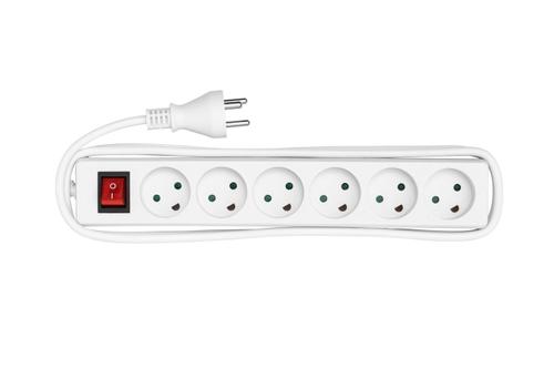 MICROCONNECT Power strip 6 outlets 5m White (MC-GRU0650DK)