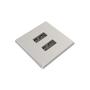 KONDATOR Powerdot MICRO - 2x USB Kvadrat 30mm, Total 5v, 2000 mA, Sølv