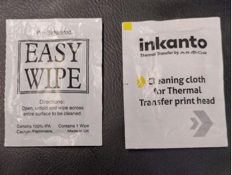 ARMOR INKANTO Cleaning Wipes for Thermal Transfer print head. Sold in boxes of 200pcs (VA001IO)