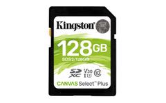 KINGSTON Canvas Select Plus - Flash memory card - 128 GB - Video Class V30 / UHS-I U3 / Class10 - SDXC UHS-I (SDS2/128GB)