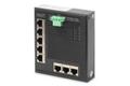 DIGITUS Industrial 8-Port Gigabit Flat Switch 5-port, DIN rail, extended temp. range