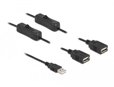 DELOCK 4 pin USB Type A (male) - 4 pin USB Type A (female) Sort 1m Strøm-splitter (86803)