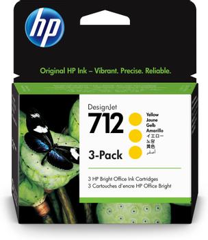 HP 712 3-Pack 29-ml Yellow DesignJet Ink Cartridge (3ED79A)