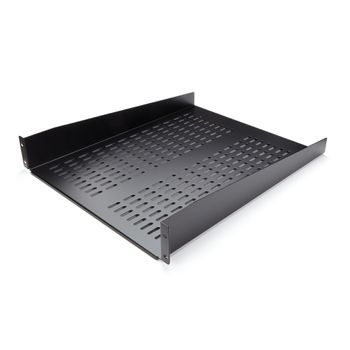 StarTech 1U Server Rack Shelf, 2U 22in Universal Fixed Vented Network Rack Shelf/ Cantilever Tray for 19" AV/ Data/ Network Equipment Enclosure w/Cage Nuts & Screws, 50lbs Weight Cap. - 2U Network Rack Shelf (CAB (CABSHELF22V)
