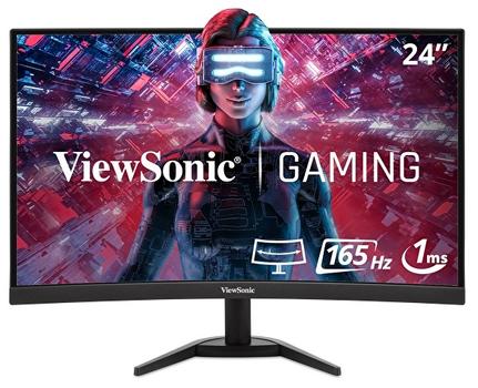 VIEWSONIC c VX2418C - LED monitor - curved - 24" (23.6" viewable) - 1920 x 1080 Full HD (1080p) @ 165 Hz - VA - 250 cd/m² - 3000:1 - 1 ms - 2xHDMI, DisplayPort - speakers (VX2418C)