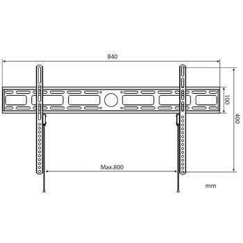 TECHLY fixed Vægbeslag 42-80" Sort, VESA max: 800x400. 60kg. 2,2cm fra væg (ICA-PLB 840)