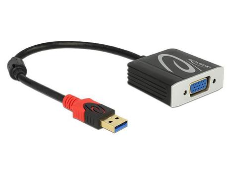 DELOCK USB3.0 Kabel Delock A -> D-Sub15 St/Bu 0.20m schwarz (62738)