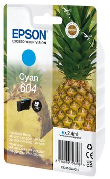 EPSON n 604 - 2.4 ml - cyan - original - blister with RF/ acoustic alarm - ink cartridge - for Expression Home XP-2200, 2205, 3200, 3205, 4200, 4205, WorkForce WF-2910, 2930, 2935, 2950 (C13T10G24020)
