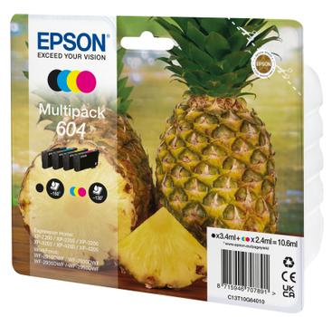 EPSON 604XL Multipack - 4-pack - XL - svart, gul, cyan, magenta - original - blister med RF-larm/ akustiskt larm - bläckpatron (C13T10G64020)