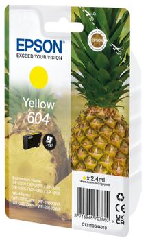 EPSON n 604 Singlepack - 2.4 ml - yellow - original - blister with RF/ acoustic alarm - ink cartridge - for Expression Home XP-2200, 2205, 3200, 3205, 4200, 4205, WorkForce WF-2910, 2930, 2935, 2950 (C13T10G44020)