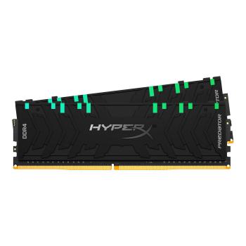 KINGSTON HyperX Predator RGB - DDR4 - kit - 16 GB: 2 x 8 GB - DIMM 288-pin - 3200 MHz / PC4-25600 - CL16 - 1.35 V - unbuffered - non-ECC - black (HX432C16PB3AK2/16)