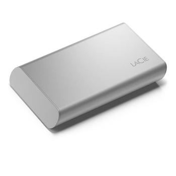 LACIE e Portable SSD STKS500400 - SSD - 500 GB - external (portable) - USB (USB-C connector) - moon silver - with Seagate Rescue Data Recovery (STKS500400)