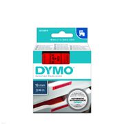 DYMO D1 merkkausteippi, 19 mm, punainen teippi/musta teksti, 7 m