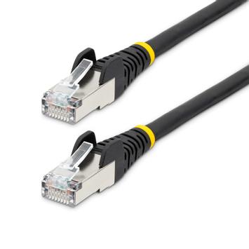 StarTech 1m CAT6a Ethernet Cable - Black - Low Smoke Zero Halogen (LSZH) - 10GbE 500MHz 100W PoE++ Snagless RJ-45 w/Strain Reliefs S/FTP Network Patch Cord - koblingskabel - 1 m - svart (NLBK-1M-CAT6A-PATCH)