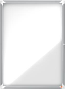 NOBO - Lukket nyhedstavle - vægmonterbar - 9 x A4 - metal - magnetisk - udendørs - hvid (1902580)