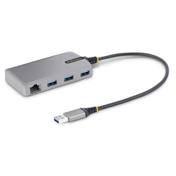 STARTECH StarTech.com 3-Port USB Hub with Ethernet - 3x USB-A Ports - Gigabit Ethernet RJ45 (5G3AGBB-USB-A-HUB)