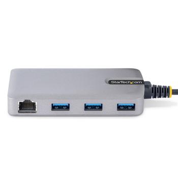 STARTECH StarTech.com 3-Port USB Hub with Ethernet - 3x USB-A Ports - Gigabit Ethernet RJ45 (5G3AGBB-USB-A-HUB)