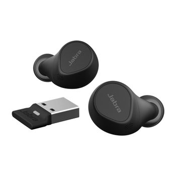 JABRA a Evolve2 Buds UC - True wireless earphones with mic - in-ear - Bluetooth - active noise cancelling - USB-A via Bluetooth adapter - noise isolating - black - Zoom Certified,  Optimised for Google Meet (20797-989-989)