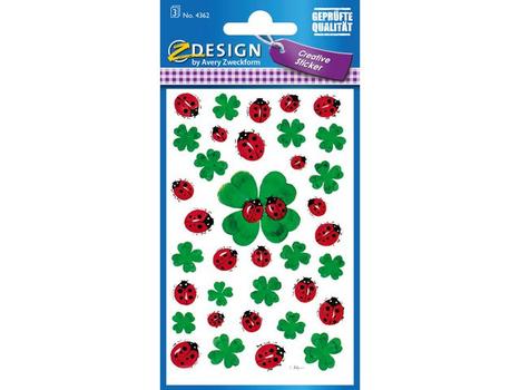 Z-Design Etikett AVERY dekor kløver marihøne (3) (4362*10)