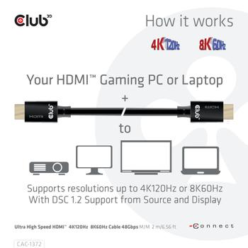CLUB 3D Club3D HDMI 2.1 2M ULTRA HIGH SPEED 10K 120Hz (CAC-1372)