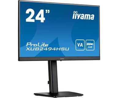 IIYAMA ProLite XUB2494HSU-B2 - LED-monitor - 24" (23.8" zichtbaar) - 1920 x 1080 Full HD (1080p) @ 75 Hz - VA - 250 cd/m˛ - 3000:1 - 4 ms - HDMI, DisplayPort - luidsprekers - matzwart (XUB2494HSU-B2)