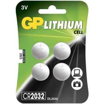 GP Lithium Cell CR2032_ 3V_ 4-pack (103182)