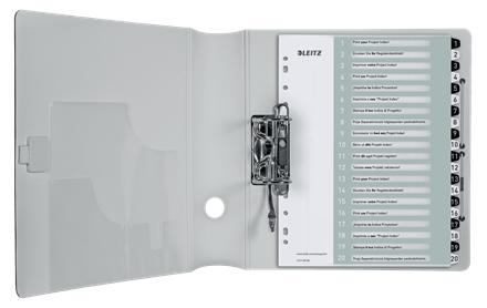 LEITZ Wow Register 1-20 300 my Sort/Hvid A4 Maxi 305 x 245mm (12170000*6)