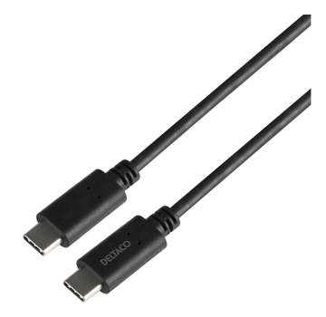 DELTACO USB3.2 gen2, USB-C - USB-C, 5A EPR, 1m, black (USBC-1402-LSZH)