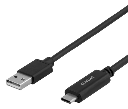 DELTACO USB2.0 cable, Typ A - Typ C 1m, black (USBC-1004-LSZH)