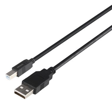 DELTACO USB2.0 cable Typ A - Typ B 1m, black (USB-210S-LSZH)