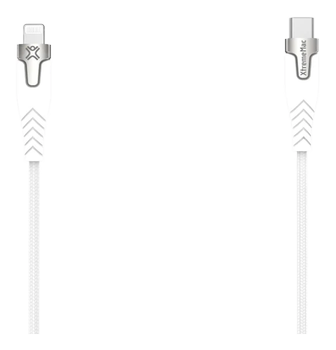 XTREMEMAC PREMIUM BRAIDED LIGHTNING TO USB-C - MFI - 2M - White/ Silver (XWH-LC3-03)
