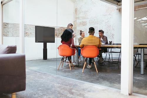 Neomounts by Newstar PLASMA-W2500BLACK Motorized WallMount Floor-Supported height adjustable 119-169cm 42-100inch 150kg black Stand (PLASMA-W2500BLACK)