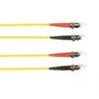 BLACK BOX COLORED FIBER OS2 9/125 SINGLEMODE FIBER OPTIC PATCH CABLE - OFNR PVC, ST-ST, YELLOW, 20-M (65.6-FT.)