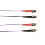 BLACK BOX COLORED FIBER OS2 9/125 SINGLEMODE FIBER OPTIC PATCH CABLE - OFNR PVC, ST-ST, PURPLE, 20-M (65.6-FT.)