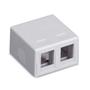 BLACK BOX 2PORT WHITE SURFACE MOUNT HOUSING VALUE LINE