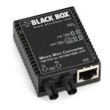 BLACK BOX MICRO MINI FAST ETHERNET (100-MBPS) MEDIA CONVERTER - 10/ 100/ 1000-MBPS COPPER TO 100-MBPS MULTIMODE FIBER, 1310NM, 5KM, SC (LMC402A)