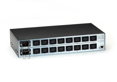 BLACK BOX HORIZONTAL RACKMOUNT REMOTE POWER MANAGER - 208–240-VAC,  DUAL-CIRCUIT,  (16) IEC-320-C13 OUTLET (PS583A-R2)