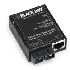 BLACK BOX MICRO MINI GIGABIT ETHERNET (1000-MBPS) MEDIA CONVERTER - 10/ 100/ 1000-MBPS COPPER TO 1000-MBPS MULTIMODE FIBER, 850NM, 0.5KM, SC (LMC4002A)